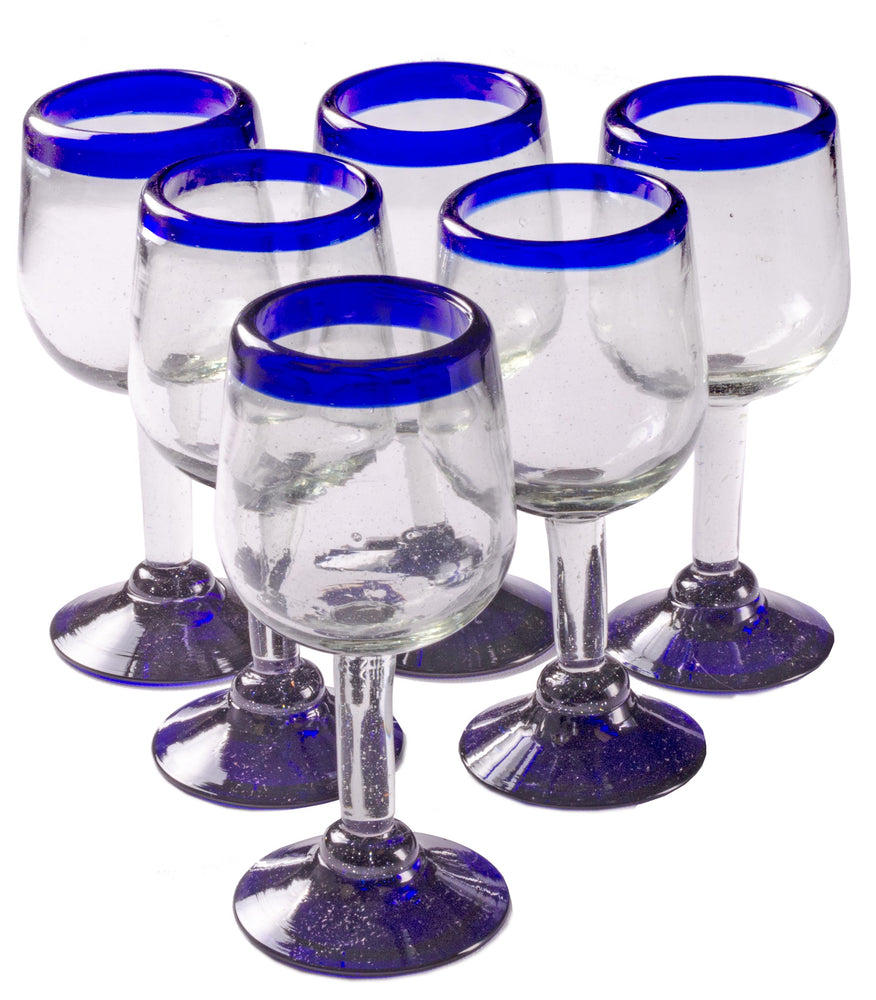 
                  
                    Orion Blue Rim 11 oz Tulip Wine -   - Orion's Table Mexican Glassware
                  
                
