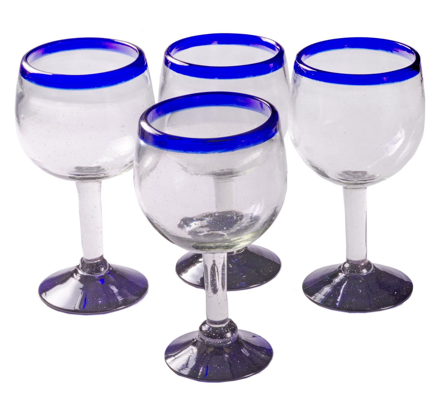 
                  
                    Orion Cobalt Rim 16 oz Large Wine Glass  - Orion's Table Mexican Glassware
                  
                