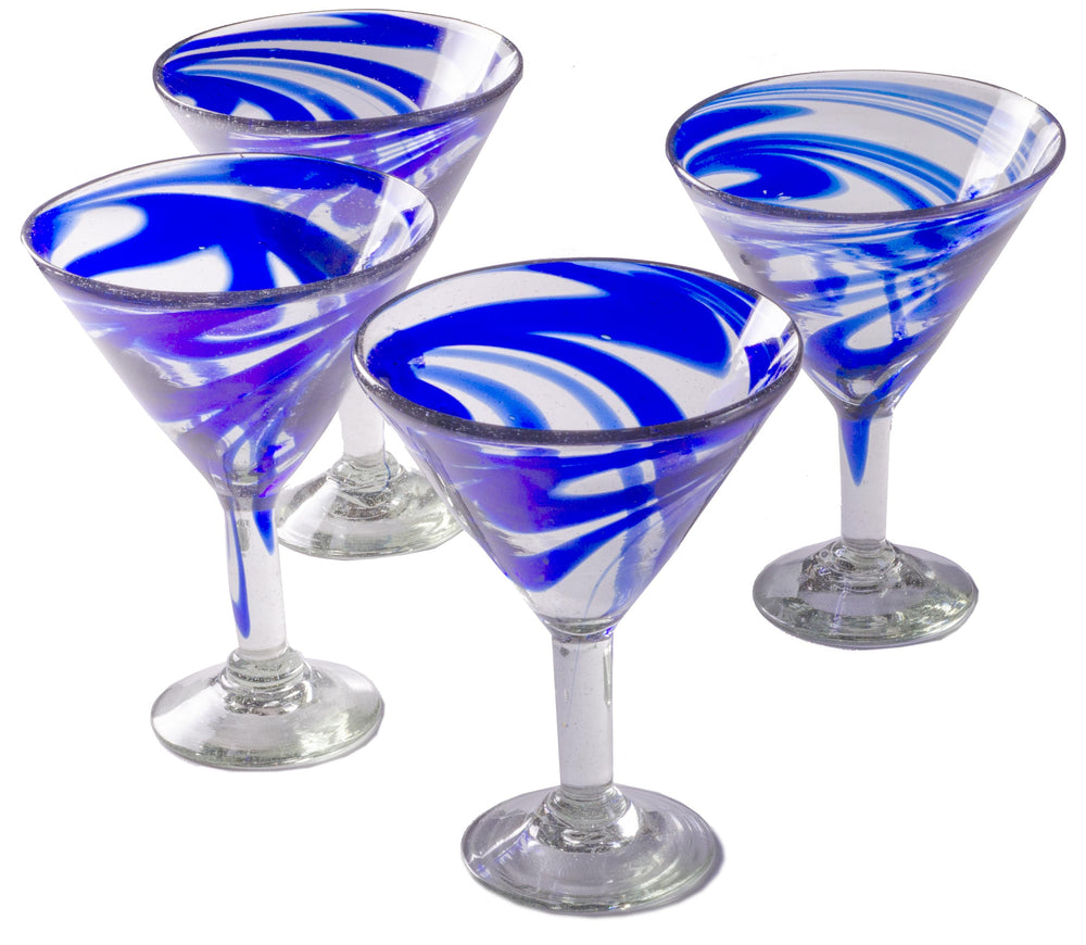 Orion Blue Swirl 15 oz Classic Margarita  - Orion's Table Mexican Glassware