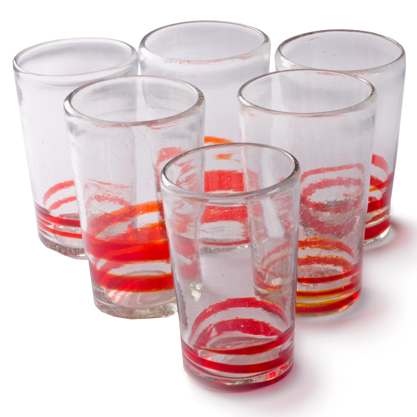 Orion Red Serpentine 18 oz Tall -   - Orion's Table Mexican Glassware