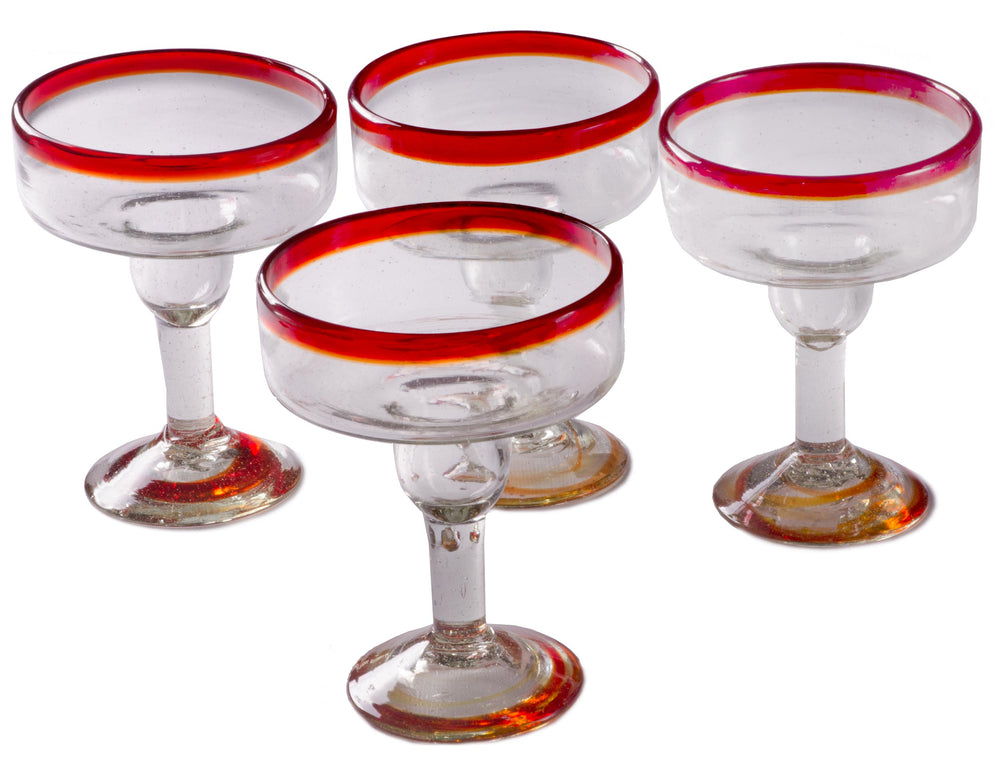 Orion Red Rim 12 oz Margarita/Coupette  - Orion's Table Mexican Glassware