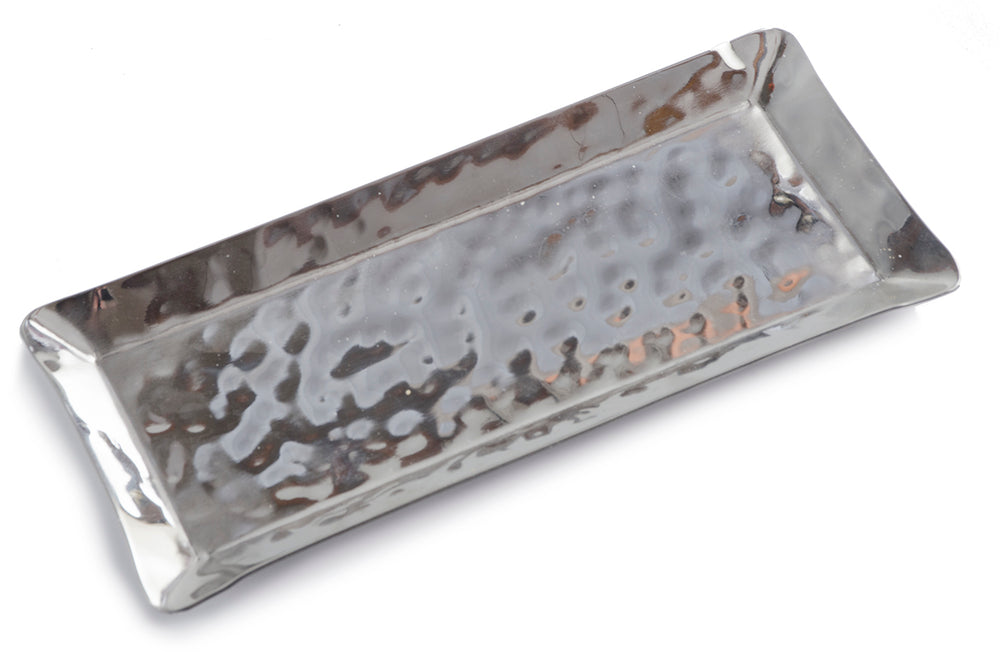 Hammered & Polished Plank Tray (Hammered Stainless Steel)