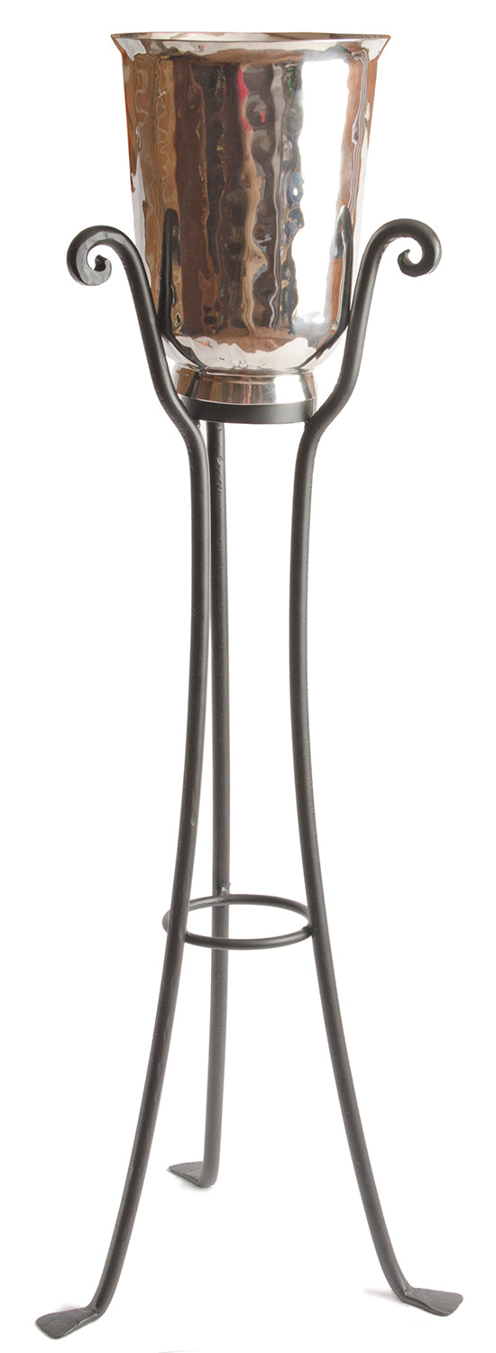 Tulip' Wine Stand Wrought Iron Black Orion Trading & Design