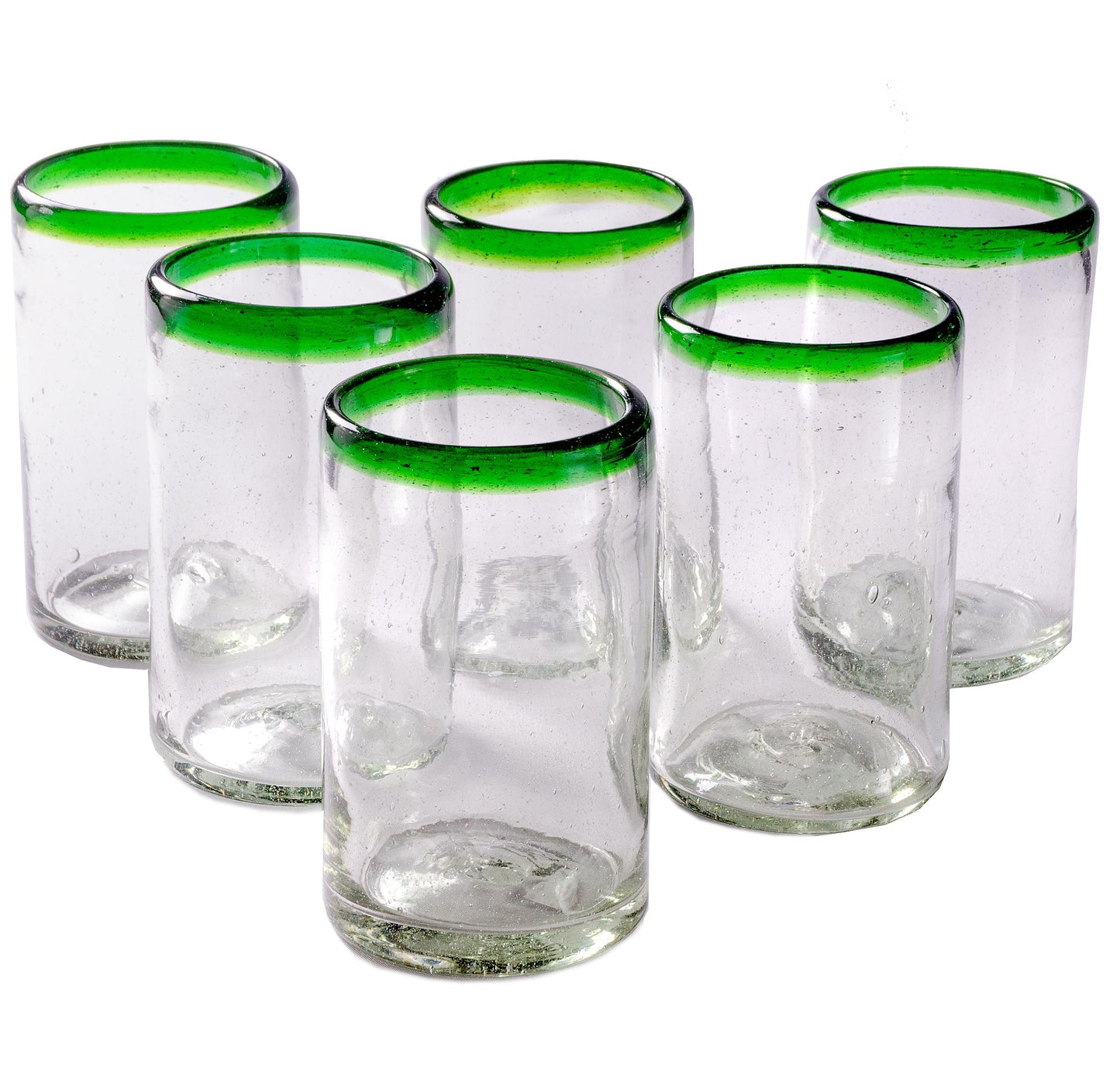 
                  
                    Orion Green Rim 16 oz Tumbler -   - Orion's Table Mexican Glassware
                  
                