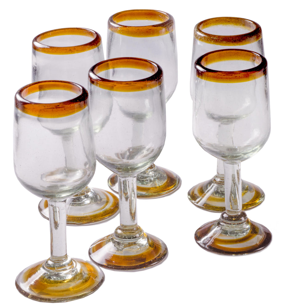 Amber Rim Tulip Wine Glass - 11 oz  -   - Orion's Table