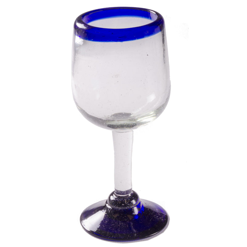 Cobalt Blue Rim Tulip Wine - 11 oz