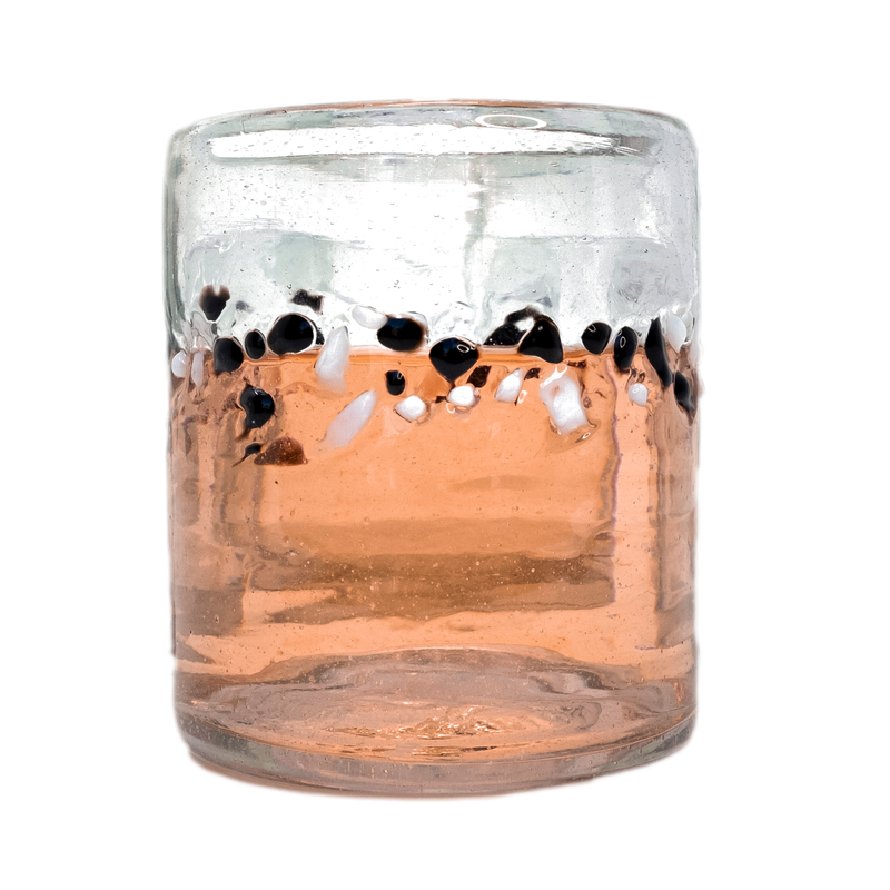 Black & White Pebble Handcrafted Short Tumbler - 12 oz