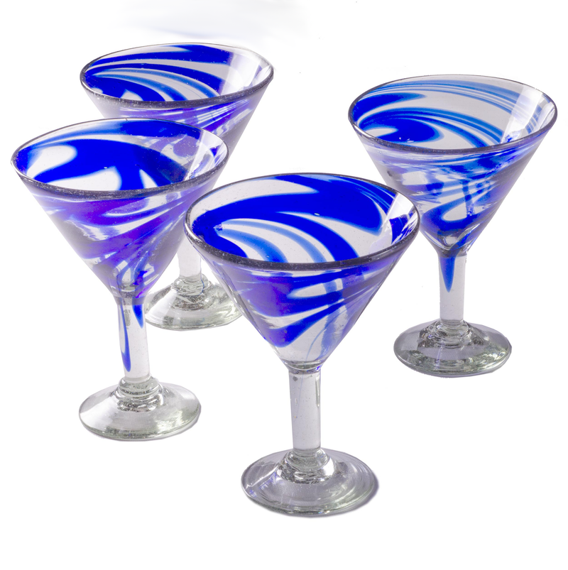 Cobalt Blue Swirl Classic Margarita - 15 oz