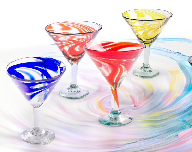 Swirl Margarita Glass (Red) - 15 ounce