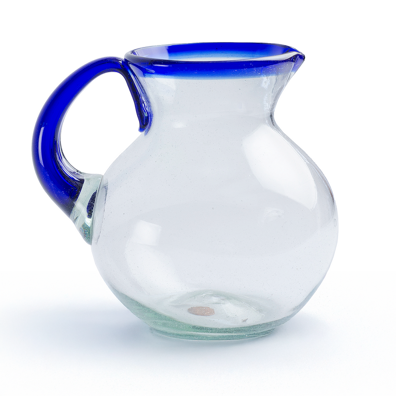 Cobalt Blue Rim Bola Pitcher - 80 oz