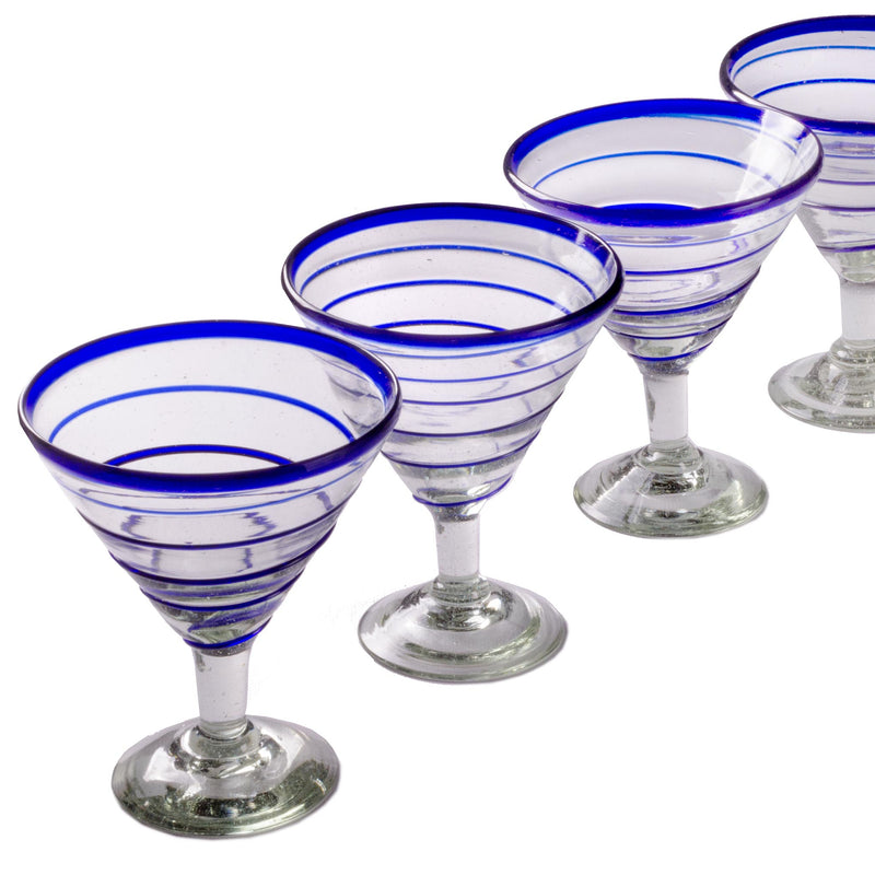 Cobalt Blue Spiral Margarita/Martini - 12 oz  - Orion's Table