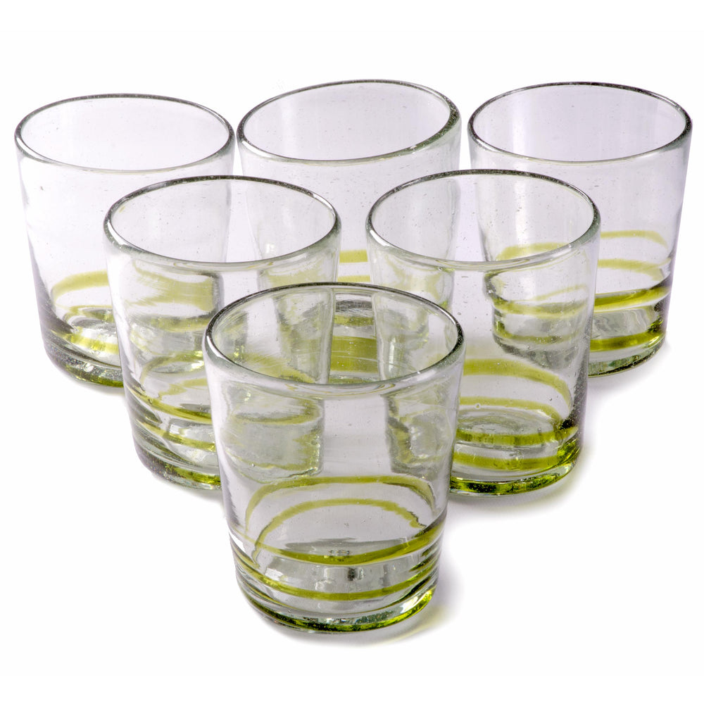 Orion Green Serpentine 12 oz Short -   - Orion's Table Mexican Glassware