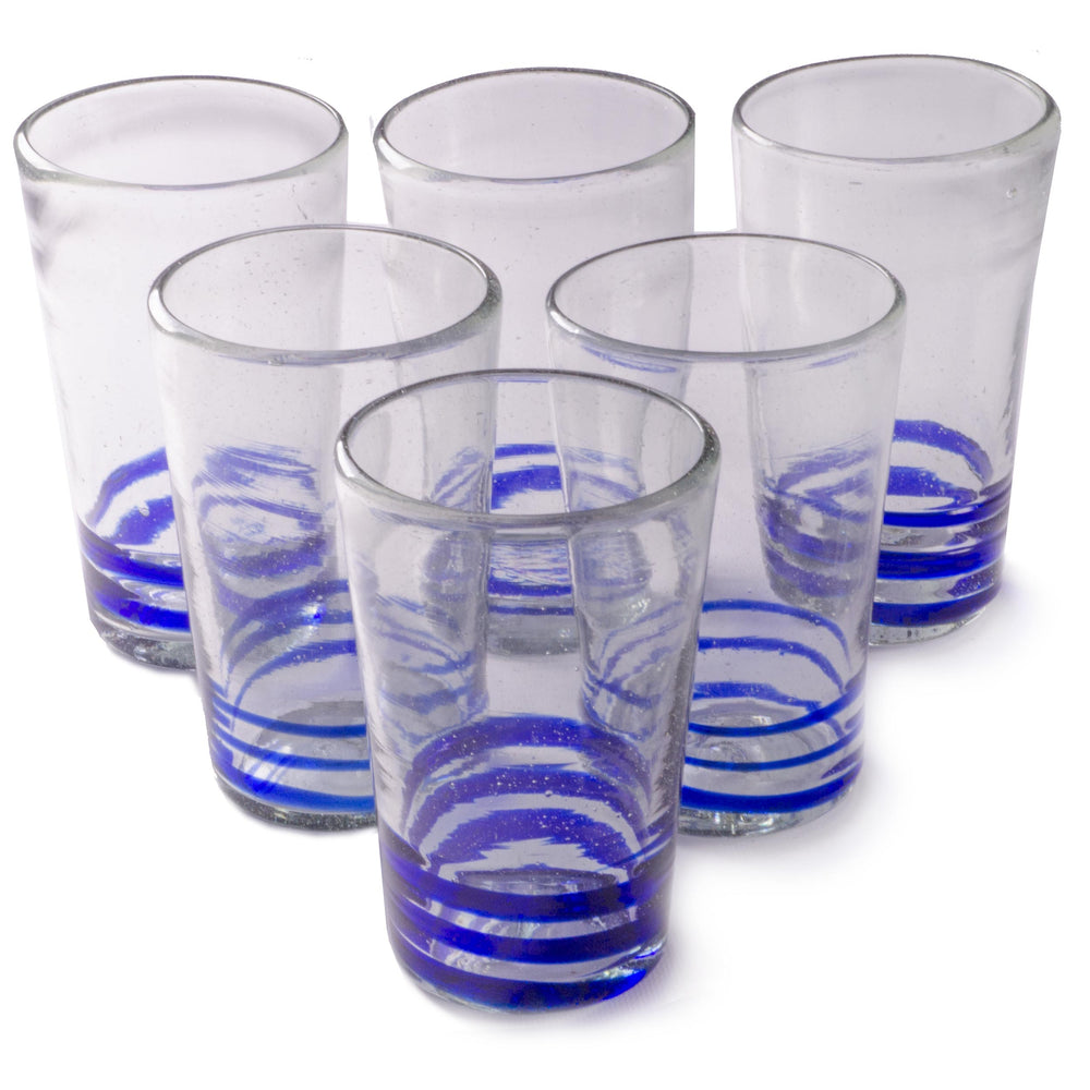 Orion Blue Serpentine 18 oz Tall -   - Orion's Table Mexican Glassware