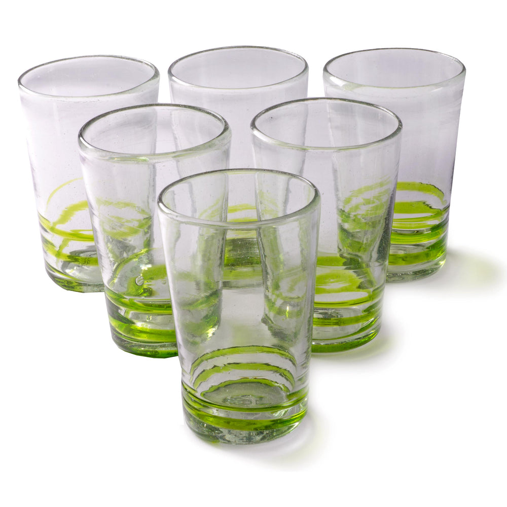 Orion Green Serpentine 18 oz Tall -   - Orion's Table Mexican Glassware