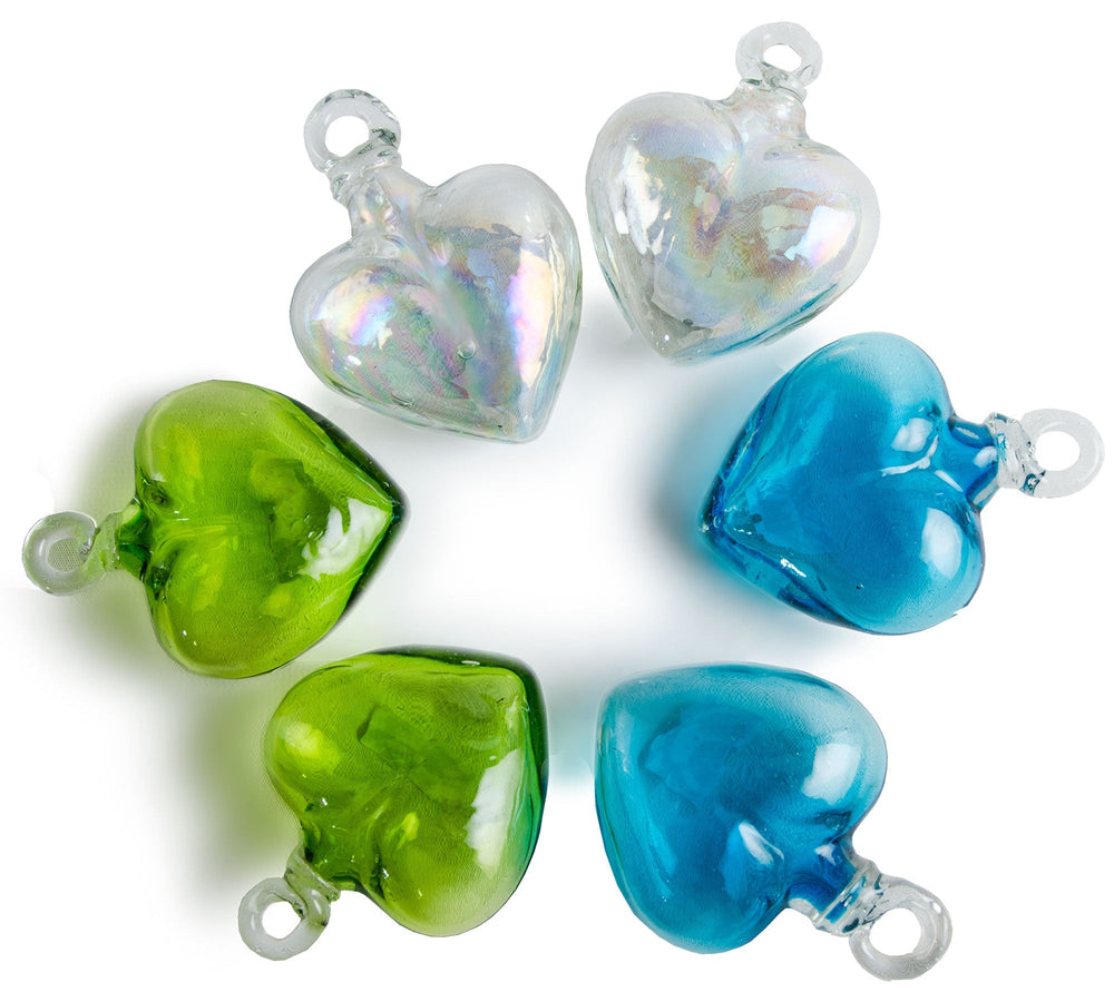 Handcrafted Glass Heart Ornament - Orion's Table Mexican Glassware