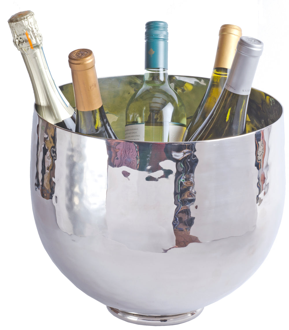 Hammered & Polished Deep Bowl Wine Chiller (Hammered Stainless Steel)