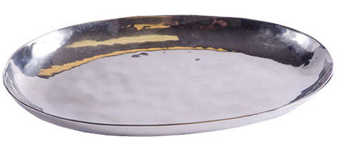 Hammered & Polished Small Oval Tray (Hammered Stainless Steel)