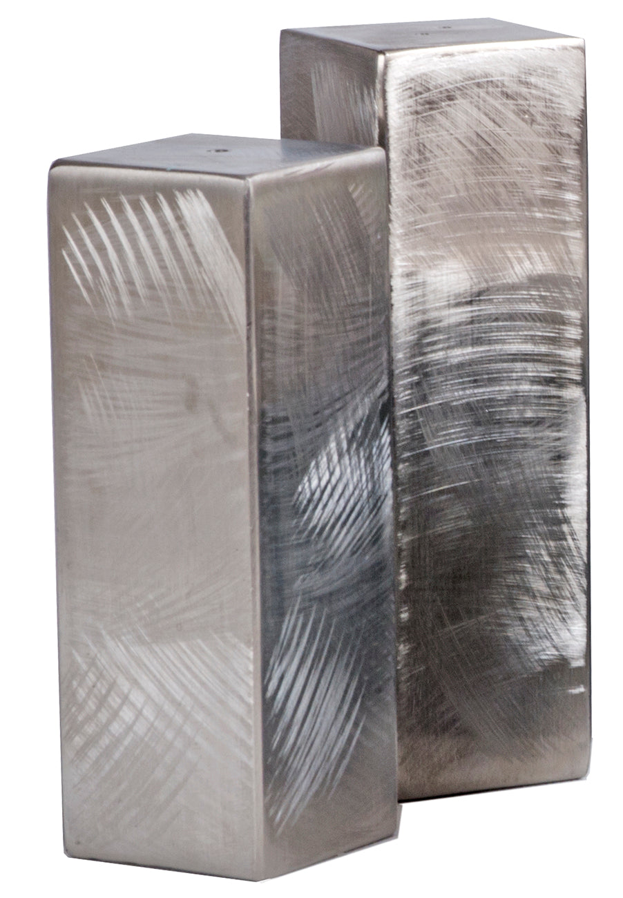 Stainless Steel Square Tall Pepper Shaker (Random Sanded)