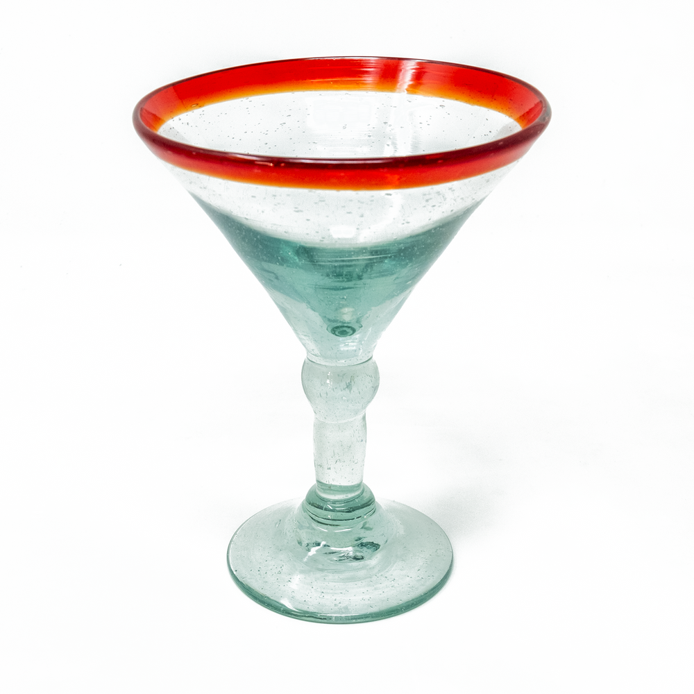 Red Rim Martini Glass - 6.5 oz